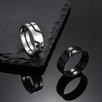 Simple Stainless Steel Ring for Men,Casual Silver Black Color Finger Rings,Trend Jewelry Wedding Gift