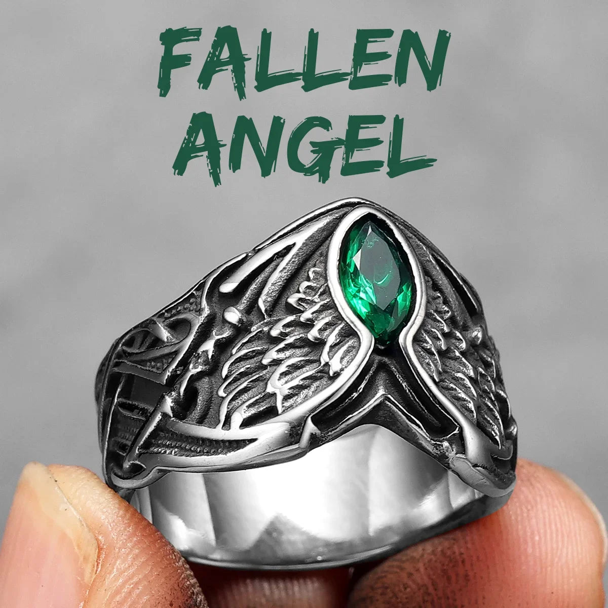 PENDRA Fallen Angel Wings Steel Ring