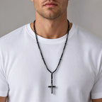 PENDRA Cross Beaded Rosary Rosary Necklace