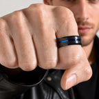 Trendy Brushed Tungsten Carbide Ring for Men Boys,8mm Grooved Durable Bend Ring,Father's Day Anniversary Gifts
