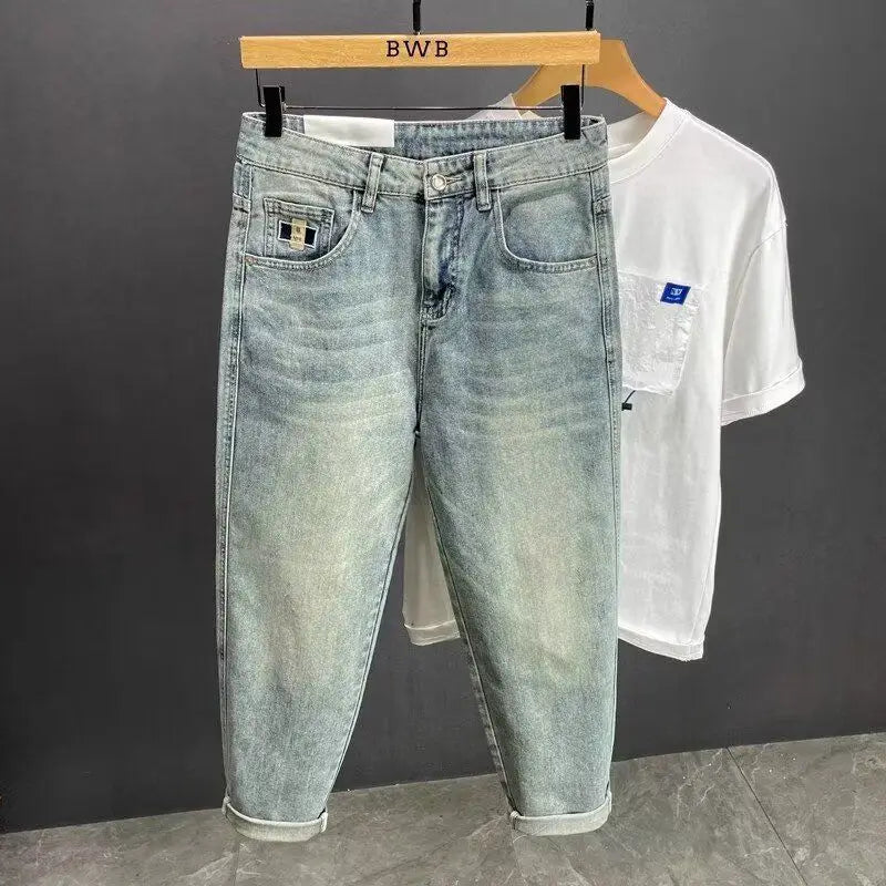 PENDRA Straight Leg Denim Washed Pants