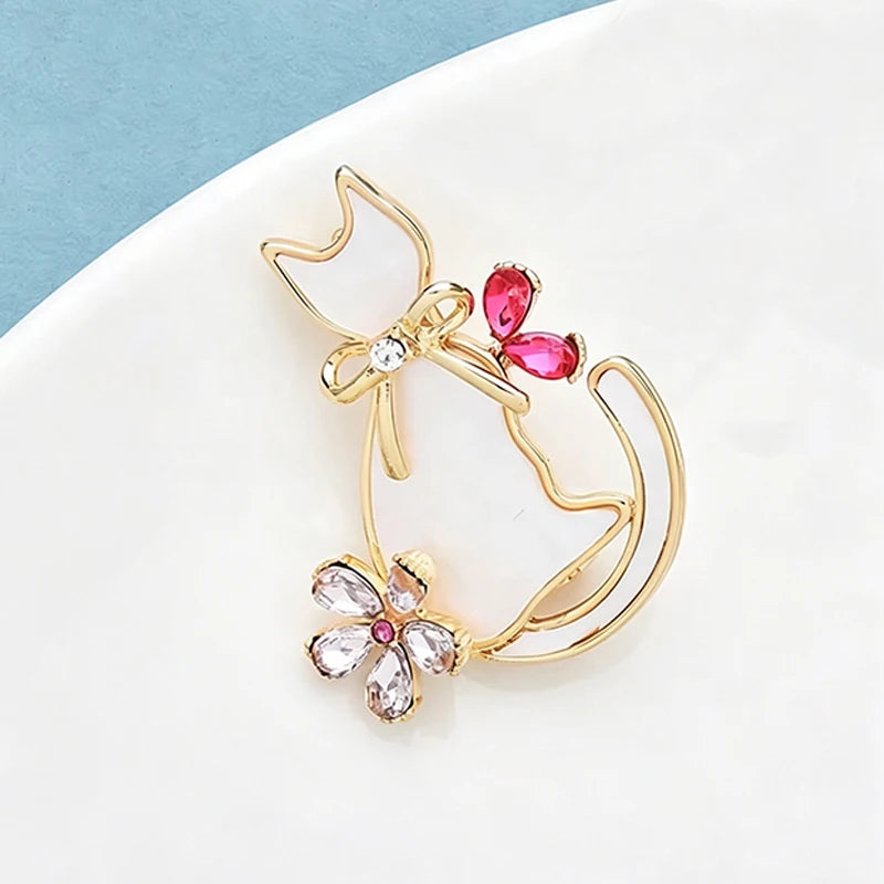 PENDRA Petalcat 2-Color Cat Brooch