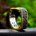 PENDRA Squareforge Embossed Pattern Ring