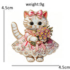 PENDRA Floral Cat Dress Brooch