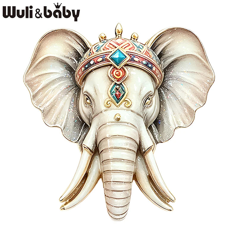 PENDRA Majestic Elephant Enamel Brooch
