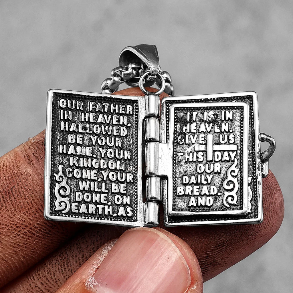 PENDRA Holy Bible Steel Necklace