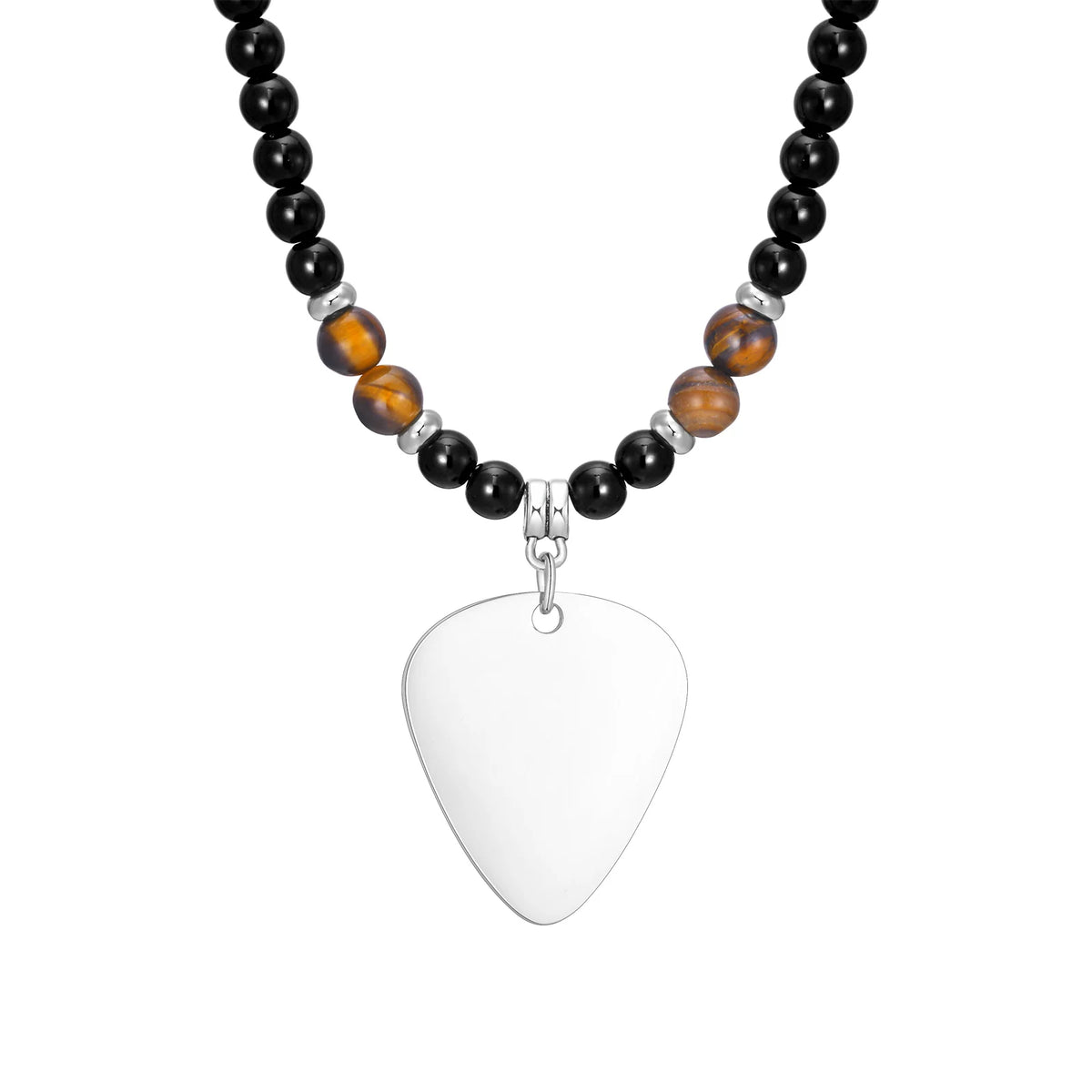 Mens Cross Pendant Necklaces, Waterproof Tiger Eye Black Beaded Necklace,Father's Day Birthday Party Gift for Him