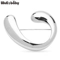 PENDRA Stainless Steel Curved Brooch