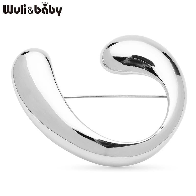 PENDRA Stainless Steel Curved Brooch