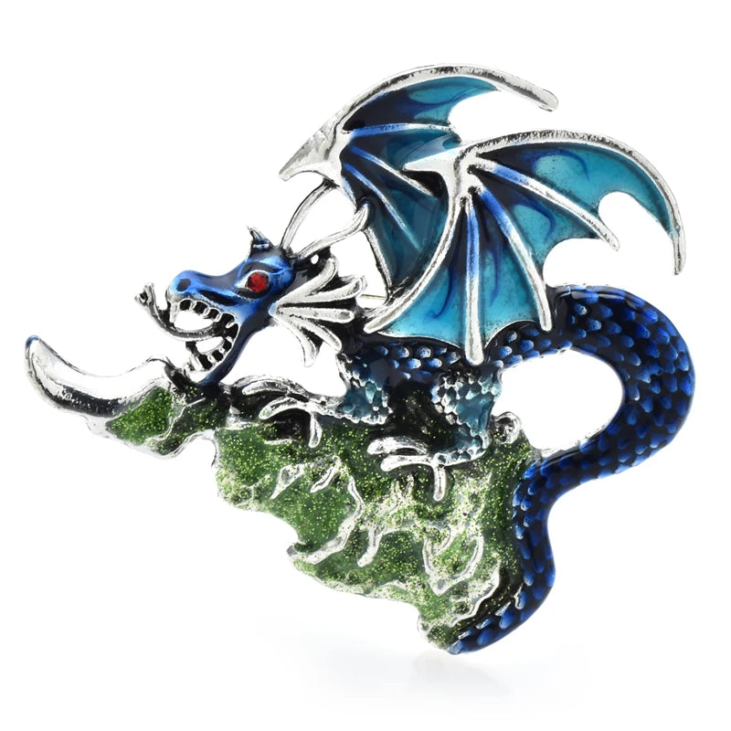 PENDRA Charming Enamel Dragon Brooch