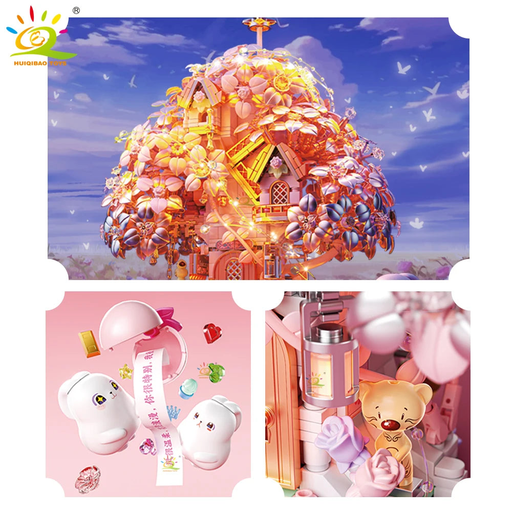 PENDRA Discoloration Cherry Floral Building Set