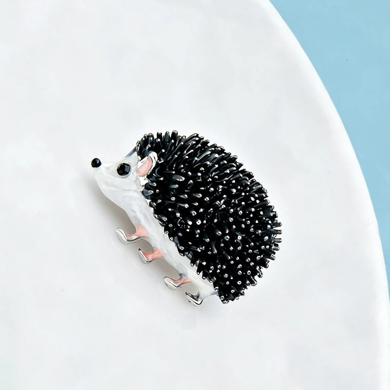 PENDRA Shadow Hedgehog Black Enamel Brooch