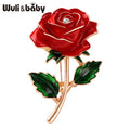 PENDRA Rosalia June Birthday Red Enamel Rose Brooch