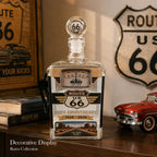 Route 66 100th Anniversary Gas Pump Shaped Whiskey Decanter 400ml Lead Free Crystal Liquor Bottle Retro American Road Culture