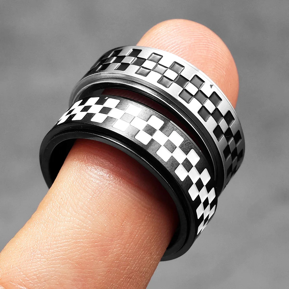 PENDRA Racing Checkerboard Spinner Steel Ring