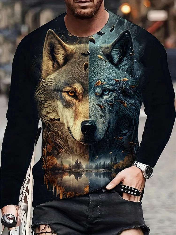 PENDRA Animal Print Long Sleeve T-Shirt