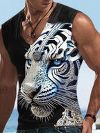 PENDRA Sports Sleeveless Neck Lion T-Shirt
