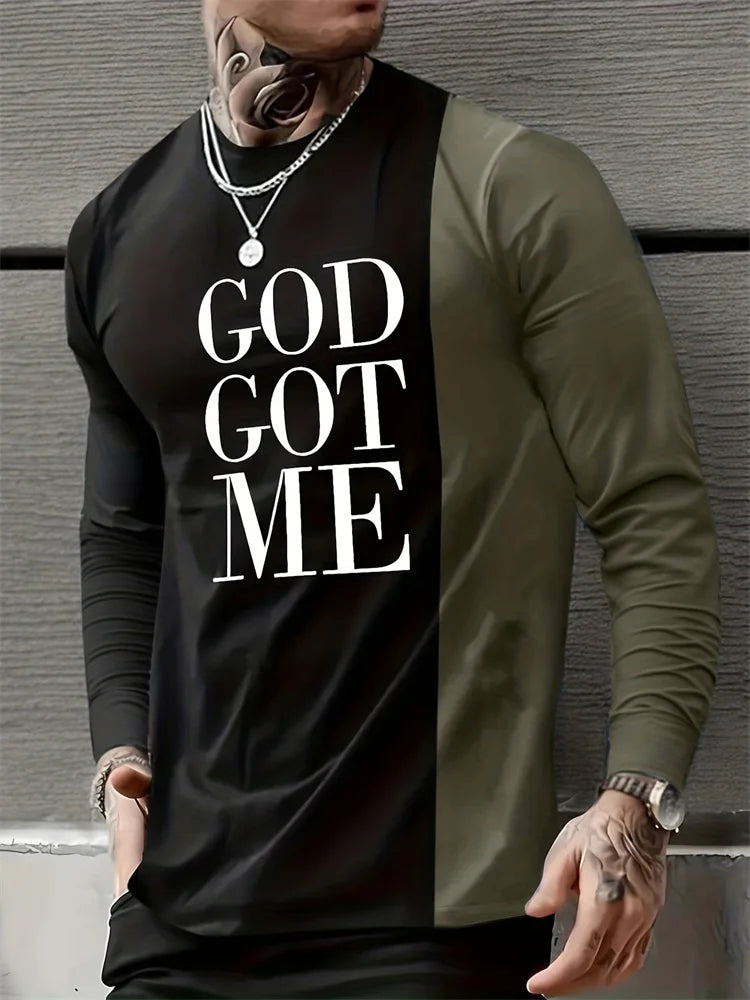 PENDRA Printed Long Sleeve God T-Shirt