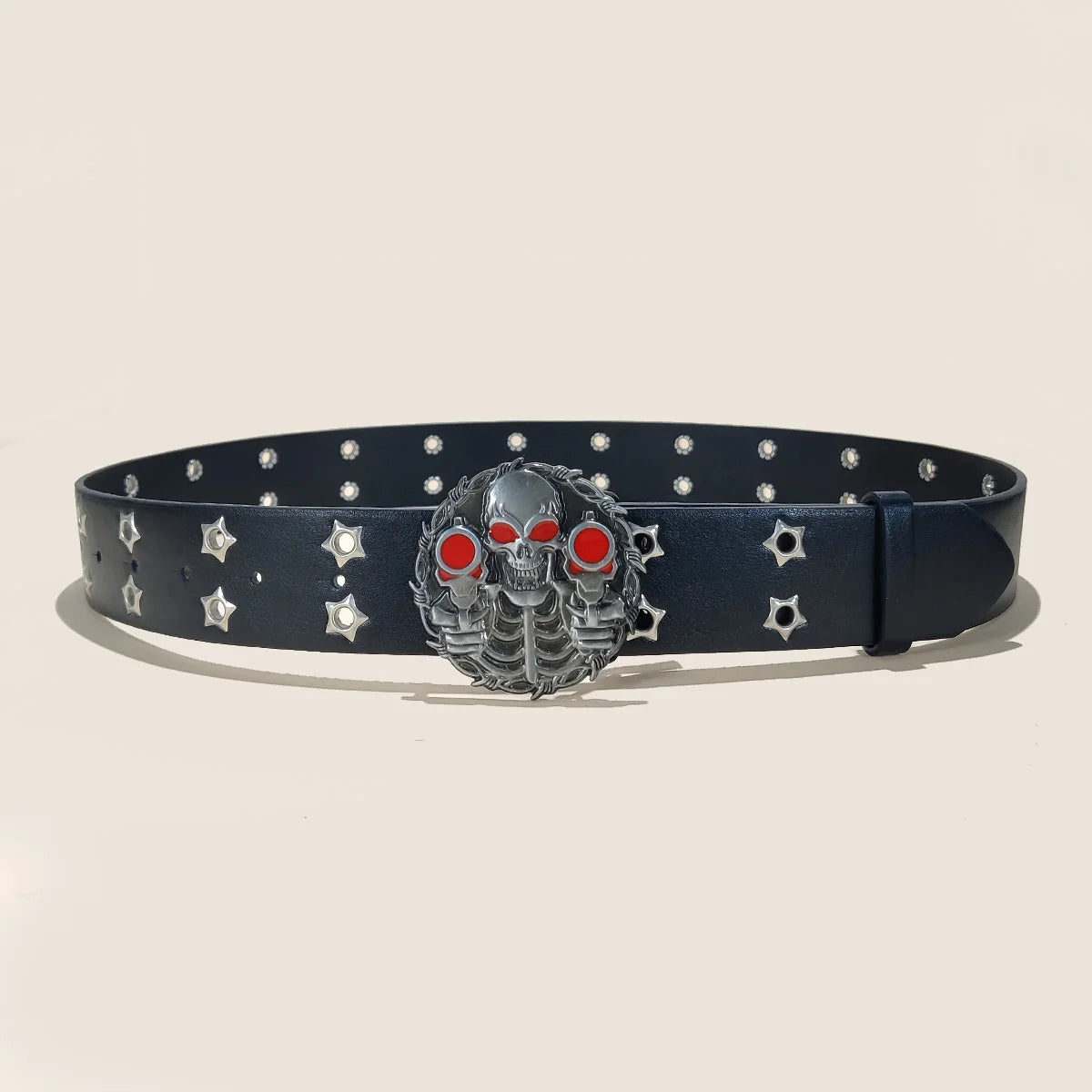 PENDRA Rheaine Leather Punk Hollow Belt
