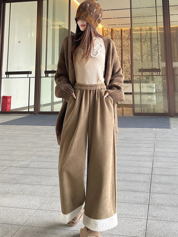PENDRA Corduroy Splicing Lamb Pants