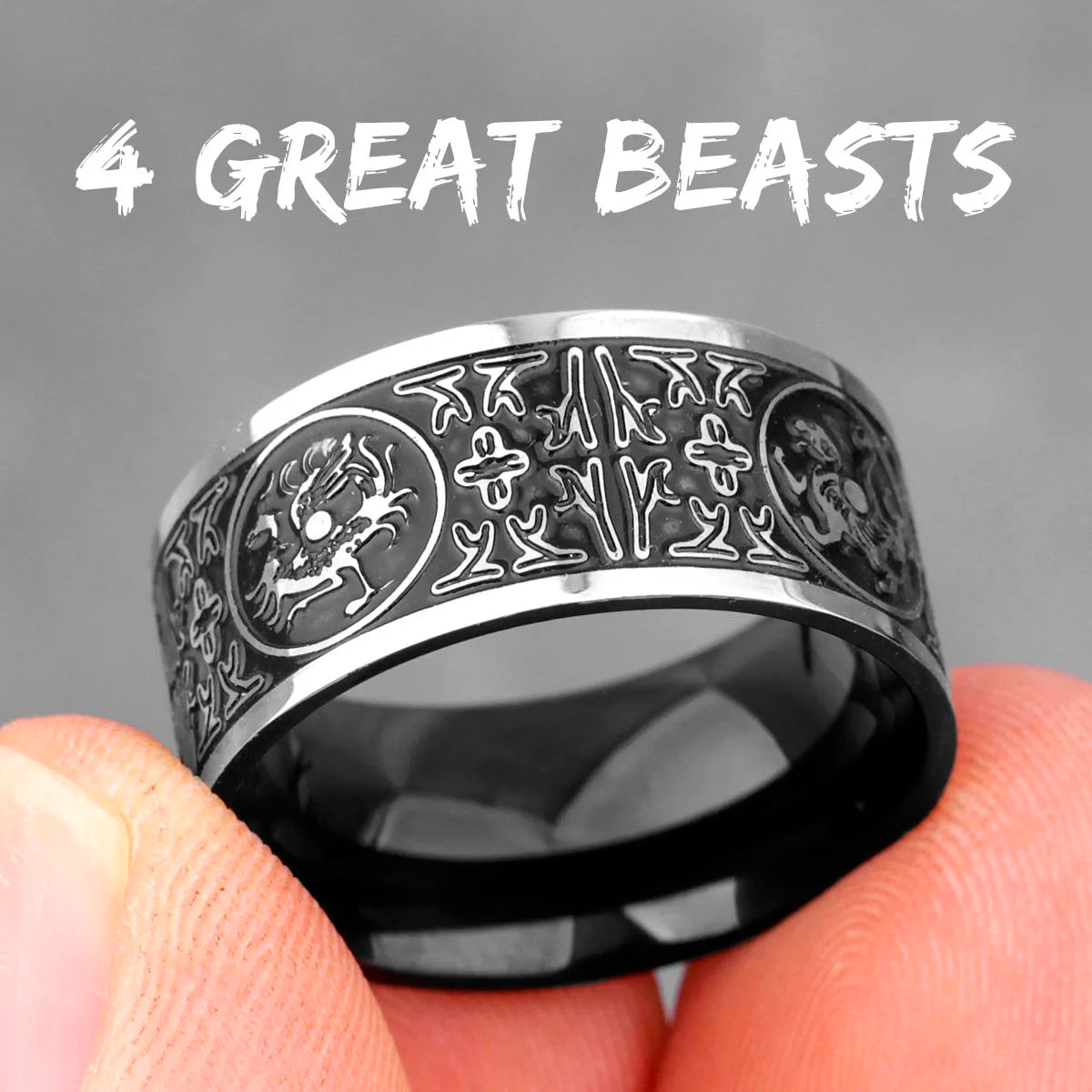 PENDRA Chinese Beasts Good Steel Ring