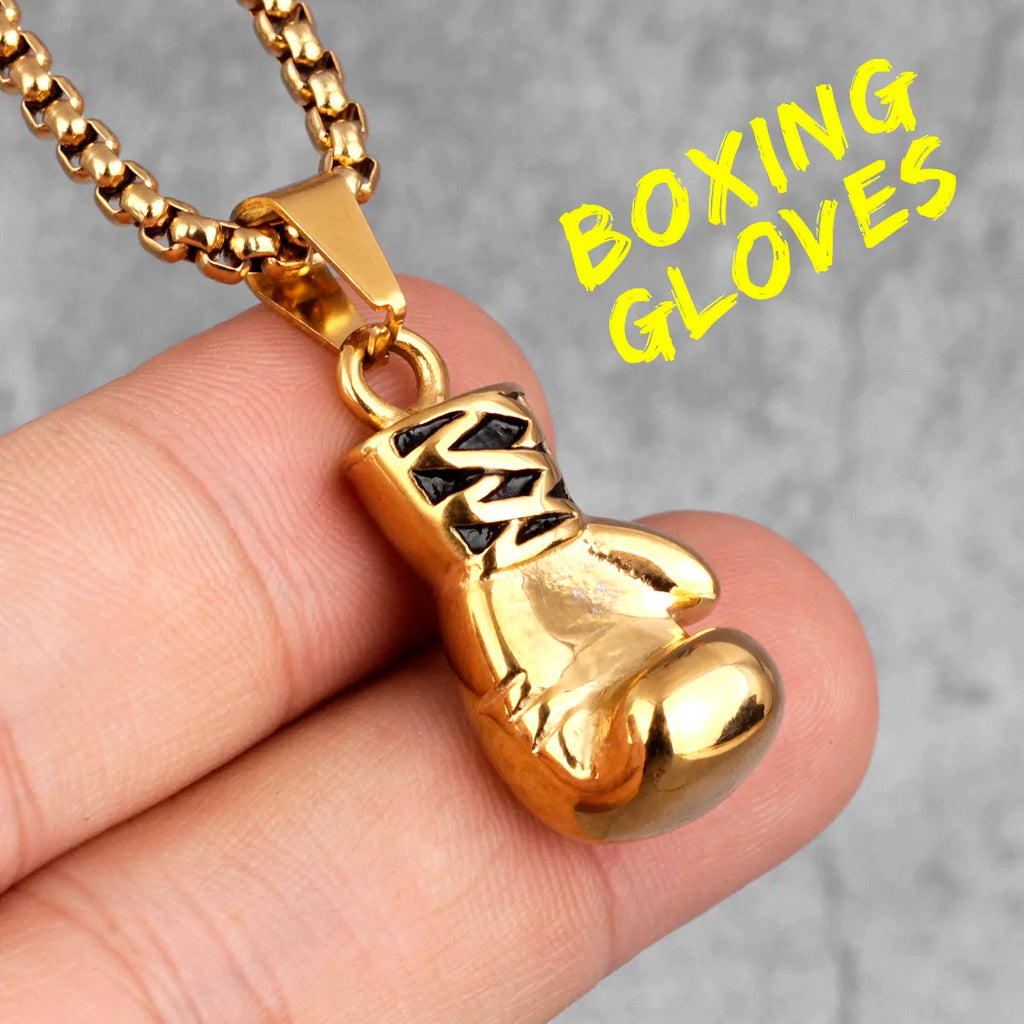 PENDRA Boxing Gloves Boxer Steel Necklace