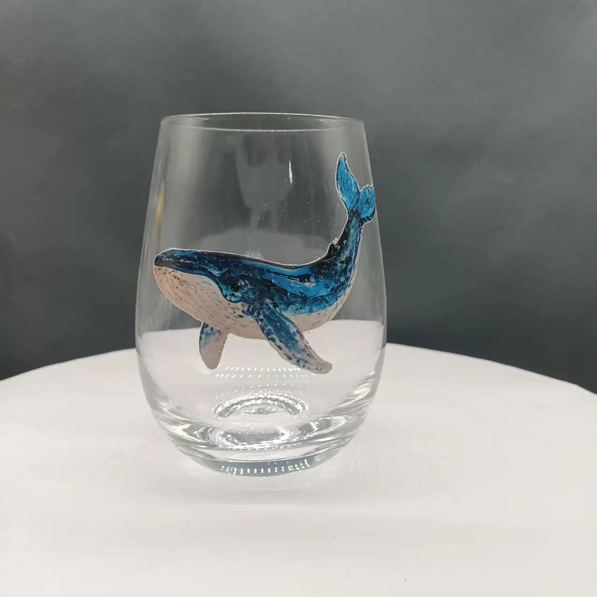 PENDRA Marine Life Red-Wine Glass with Decorative Print