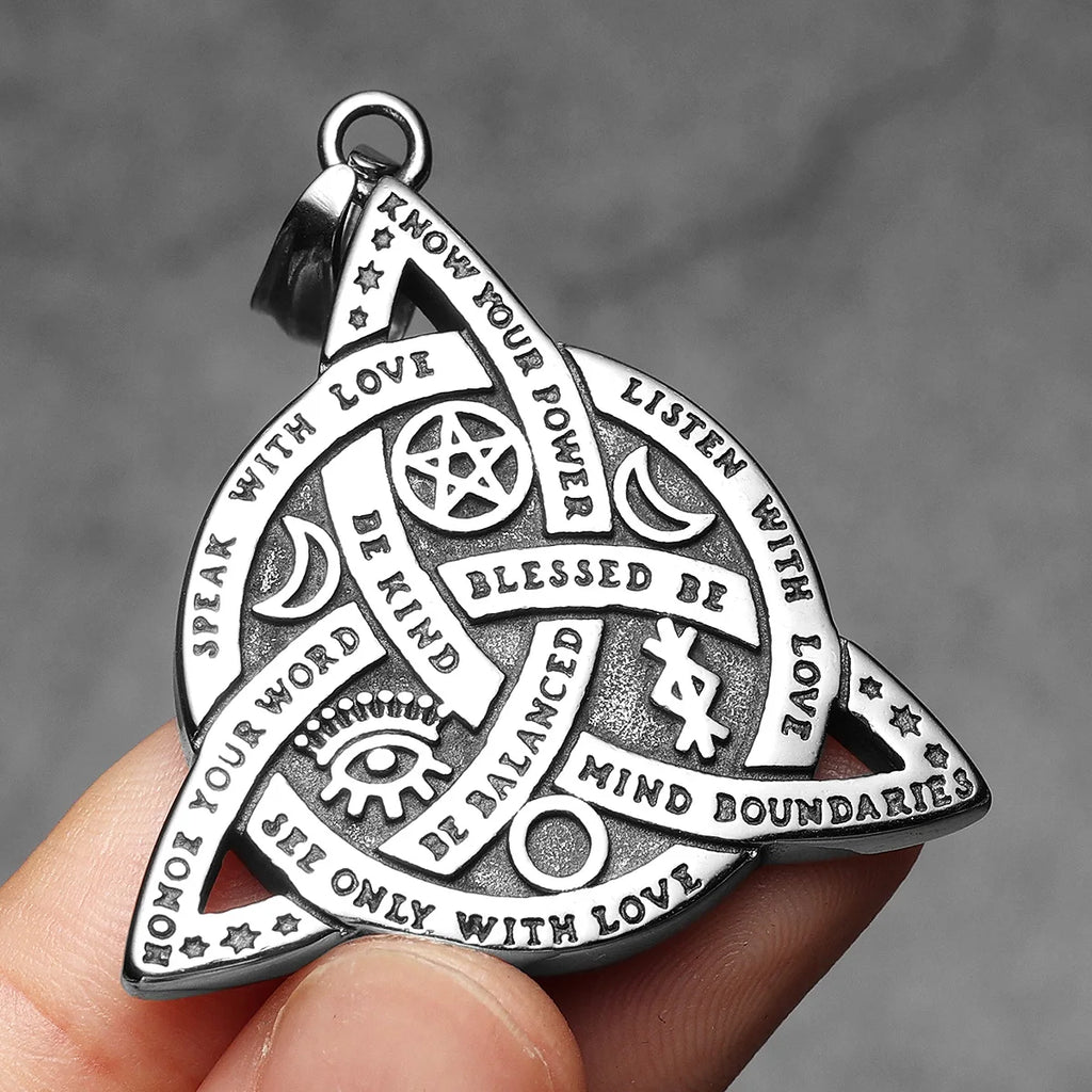 Simple Celtic Knot Amulets Men Necklaces Stainless Steel Pendant Chain Women Punk Fashion Jewelry Accessories Gifts Wholesale