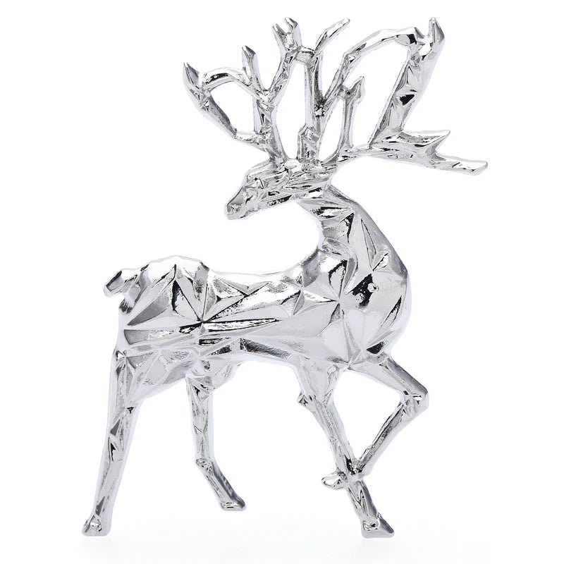 Wuli&baby Metal Deer Brooches For Women Unisex 2-color Christmas Animal Casual Office Brooch Pin Gifts