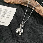PENDRA Poohbear Stainless Steel Bear Pendant Necklace