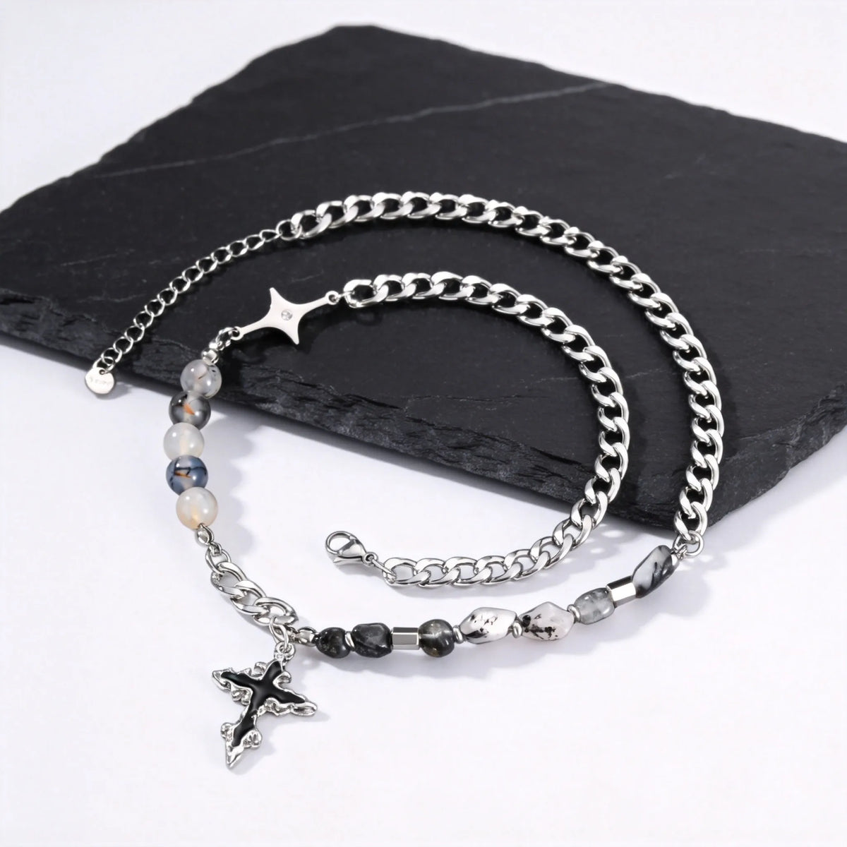 PENDRA Cross Pearl Beaded Necklace