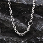 Punk Splicing Byzantine Necklaces for Men,Stainless Steel Cuban Chain Collars,Chunky Trendy Male Jewelry Gift