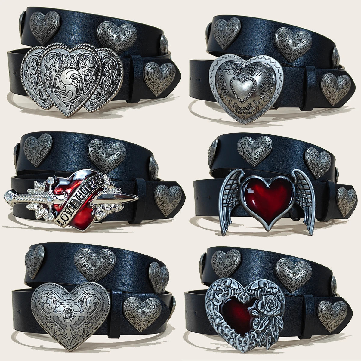 Love buckle PU leather belt Male fashion casual jeans Waistband Female Retro Designer belt leisure suitable for daily commuting