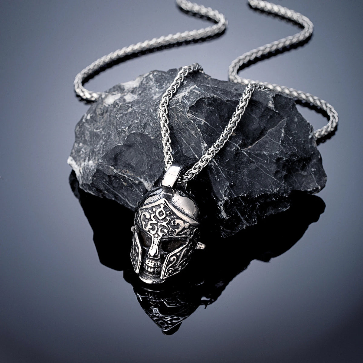 PENDRA Warrior Helmet Vintage Necklace