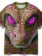 Summer Daily Casual Men's Loose-fitting Top 3D Wave Print Men's T-shirt Outdoor Seaside Men's Fashionable Short-sleeved Shirt