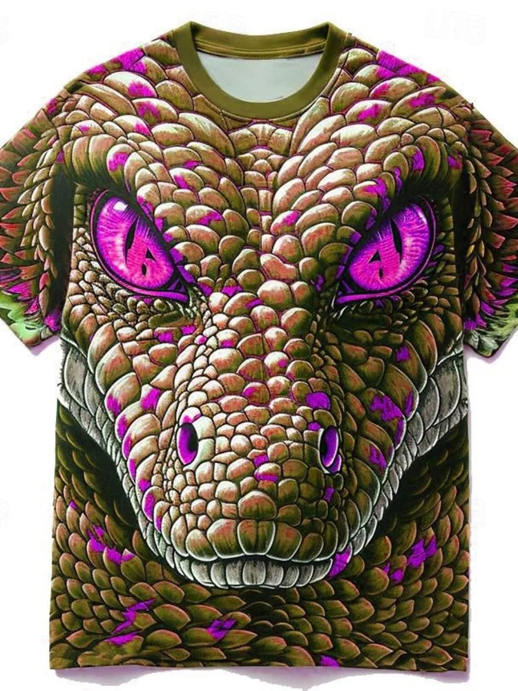 Summer Daily Casual Men's Loose-fitting Top 3D Wave Print Men's T-shirt Outdoor Seaside Men's Fashionable Short-sleeved Shirt