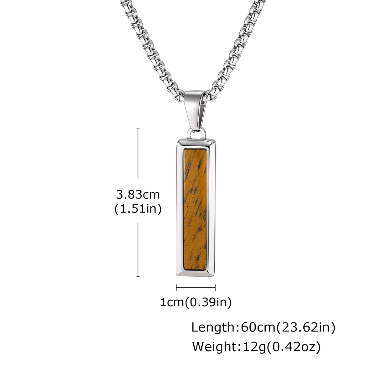 Punk Geometric Necklace for Men Boys,Stainless Steel Natural Turquoise Vertical Pendant,Birthday Partry Anniversary Father Gift