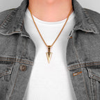 PENDRA Spartan Spearhead Boyfriend Steel Necklace
