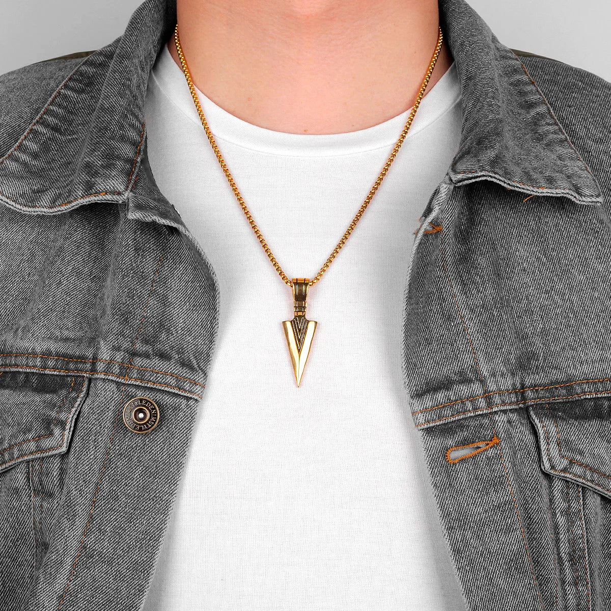 PENDRA Spartan Spearhead Boyfriend Steel Necklace