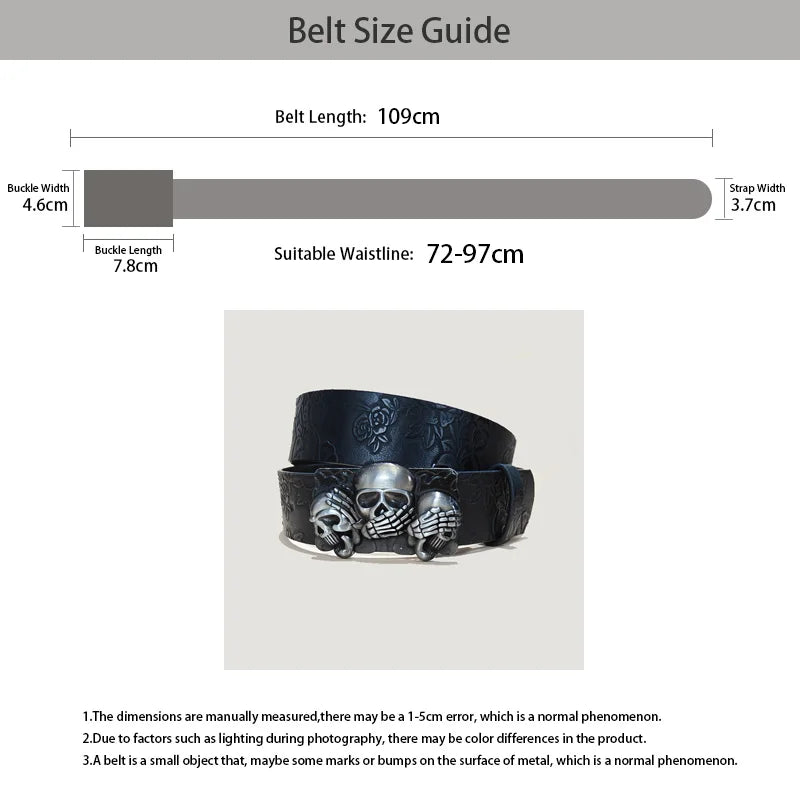PENDRA Velaellea Leather Skull Gothic Belt