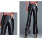 PENDRA Micro Flared Leather Fleece Pants