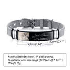 Free Engraving,Stainless Steel Mesh Band Bracelet,Adjustable Bracelet for Men Gift