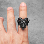 Retro Demon Satan Skull Men Rings Stainless Steel Punk Gothic Women Jewelry Fashion Accessories Halloween Gift Wholesale