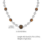 PENDRA Tiger Beaded Splicing Beaded Necklace