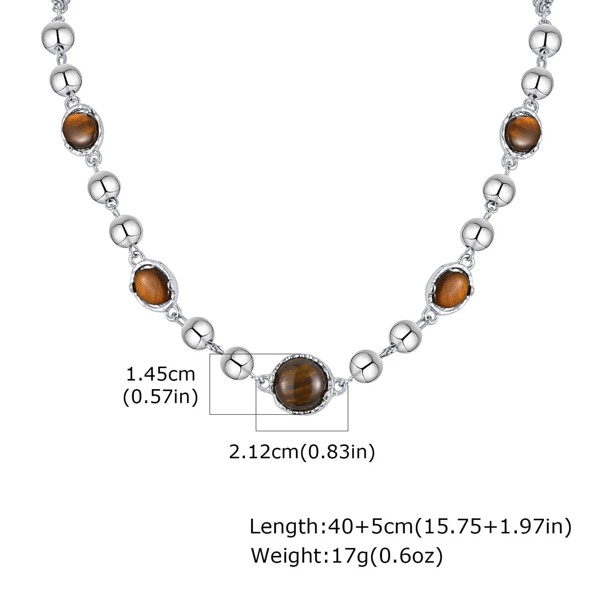 PENDRA Tiger Beaded Splicing Beaded Necklace