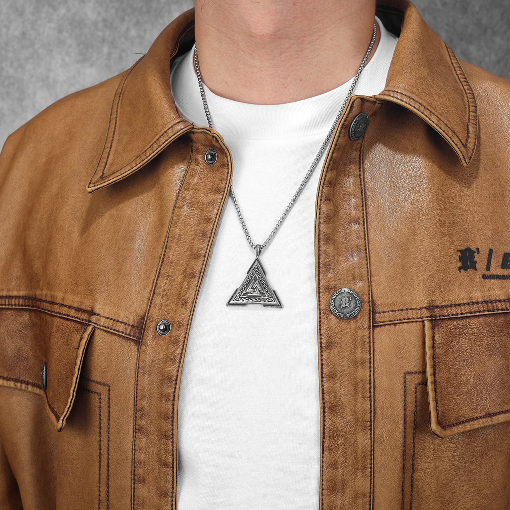 PENDRA Odin's Triangle Steel Necklace