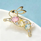 PENDRA Cute Crystal Rabbit Brooch