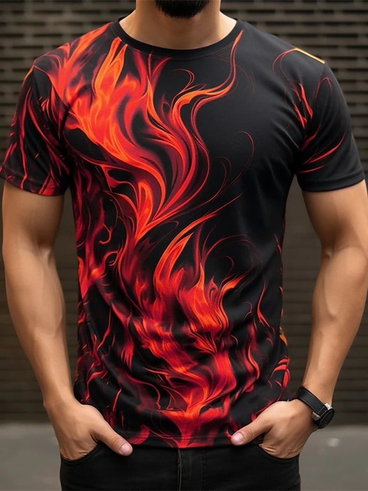 PENDRA Sports Flame Print T-Shirt