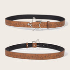 PENDRA Seraia Leather Red Star Buckle Star Belt