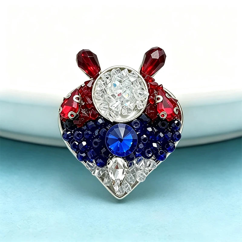 PENDRA Crystal Rabbit Heart Brooch